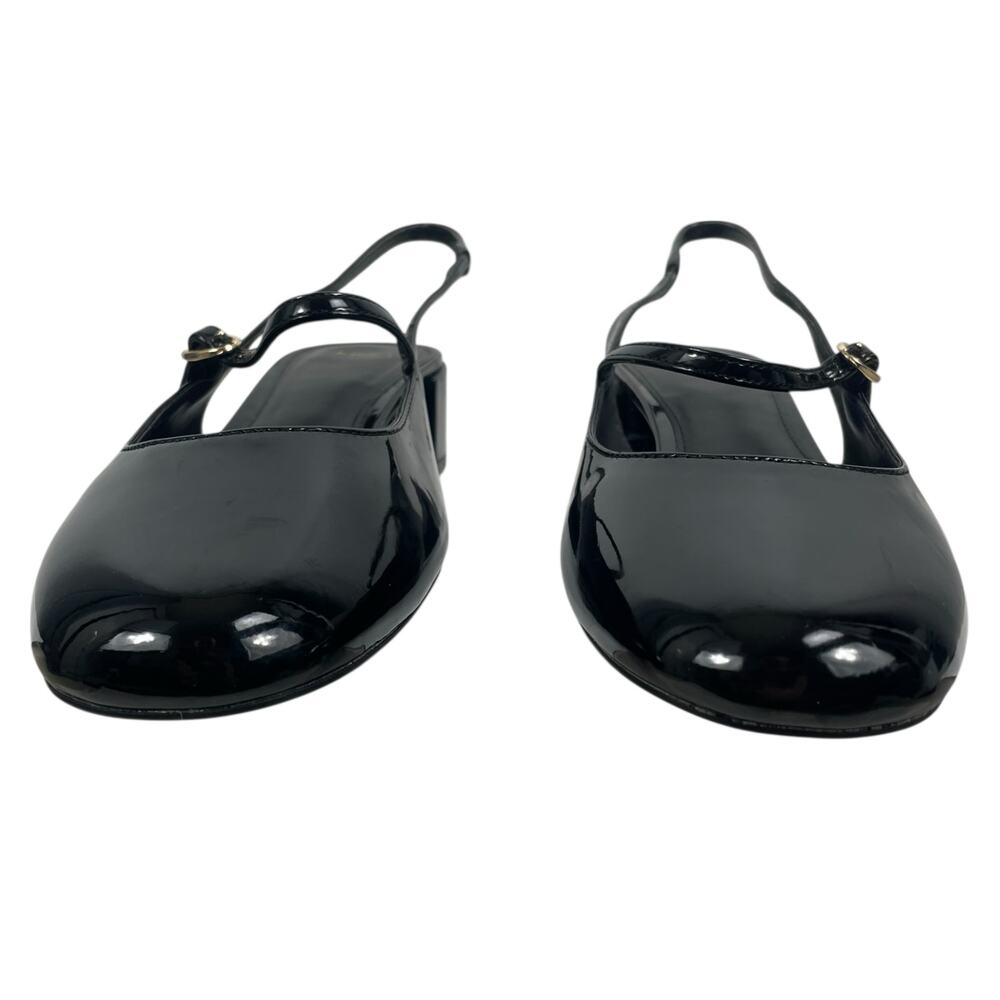 Mango Patent Leather Effect Slingback Mary Jane Pump Black Size 40 - Picture 4 of 10